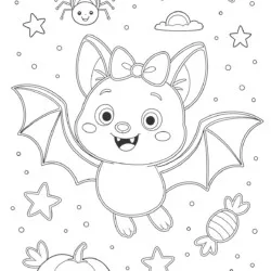 Cadılar Bayramı Için Sevimli Boyama Sayfaları - Yazdırılabilir Boyama sayfası