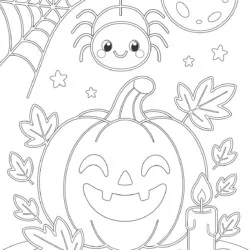 Cute Halloween Color Pages - Printable Coloring page
