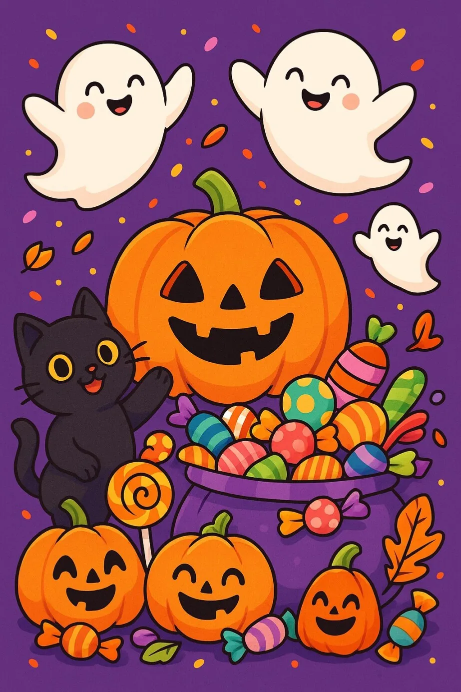 Páginas Para Colorear De Halloween Lindas 2