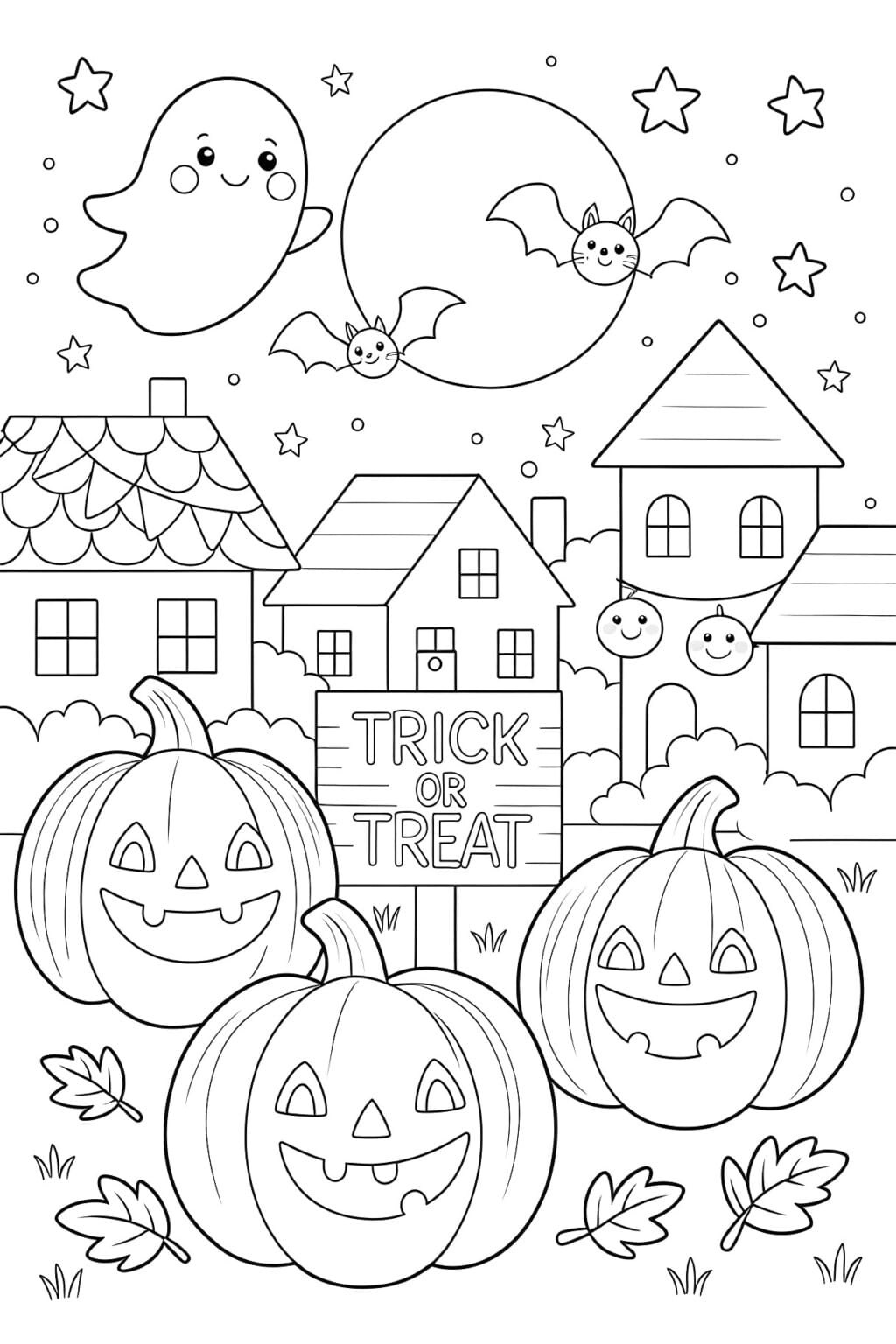 Halloween Color Page Printable | Coloring Pages Mimi Panda