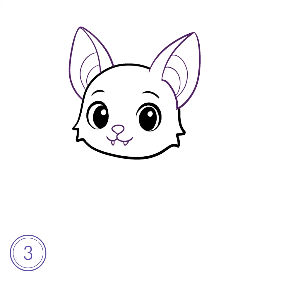 Comment dessiner une chauve-souris Étape 3