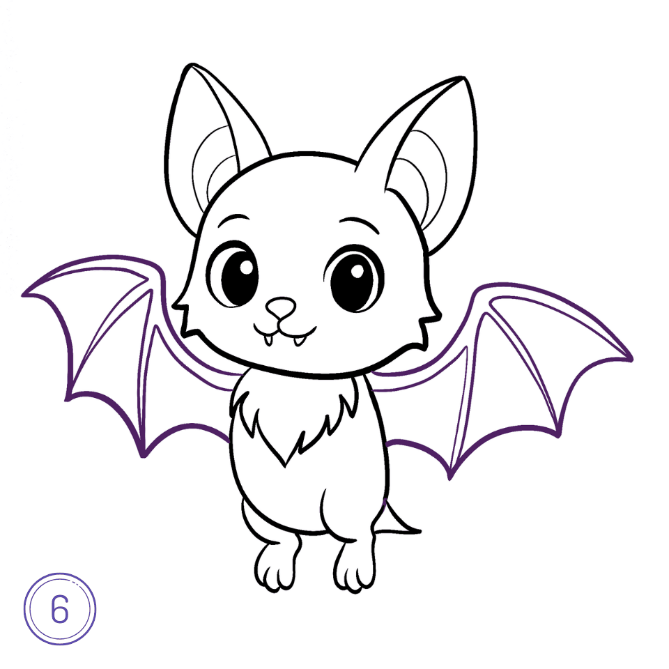 How to Draw a Bat Step 6