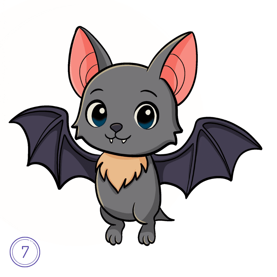 How to Draw a Bat Step 7