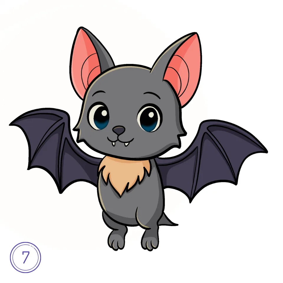 Comment dessiner une chauve-souris Étape 7