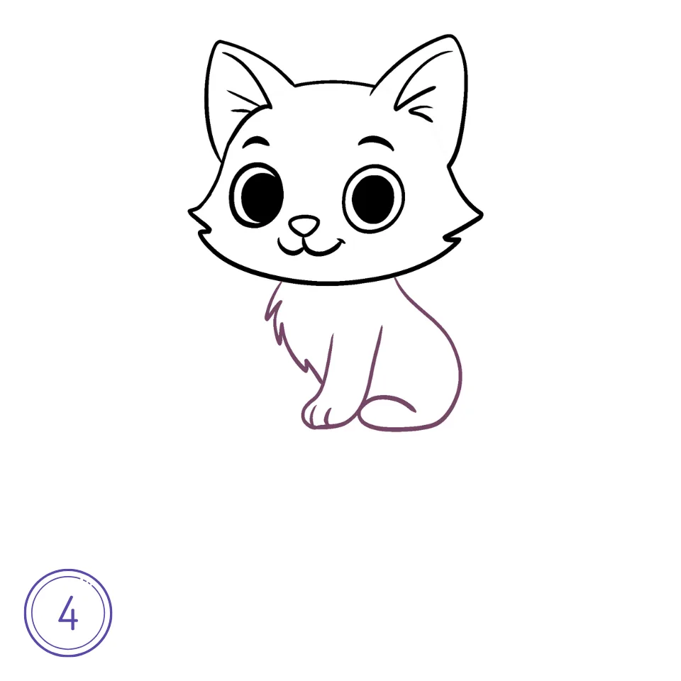 How to Draw a Halloween Cat Step 4