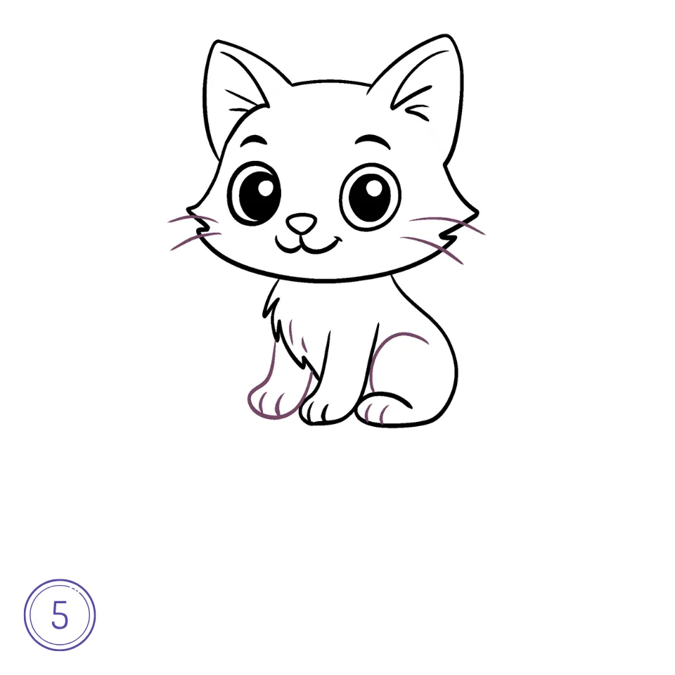 How to Draw a Halloween Cat Step 5