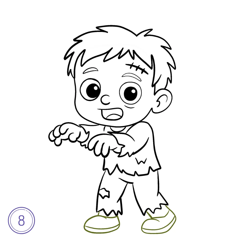 Hoe Een Zombie Te Tekenen: Leuk En Eenvoudige Gids | Mimi Panda, image size:960x960