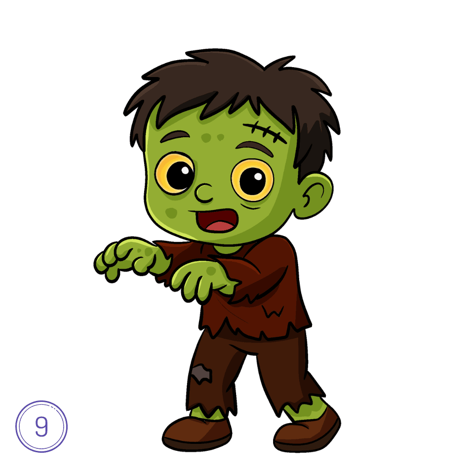 Hoe een Zombie te Teken Stap 9