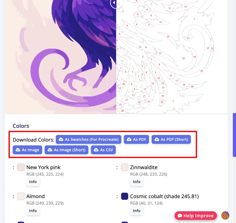 Color palette in Procreate .swatches format