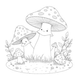 Mushroom Colouring Page - Printable Coloring page