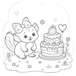 Cake Coloring - Printable Coloring page