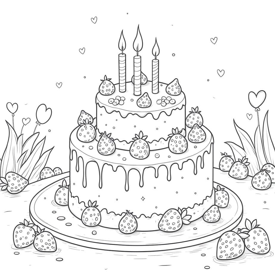 Birthday Cake Color Sheet