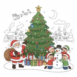 Christmas Coloring Page Free Printable - Origin image