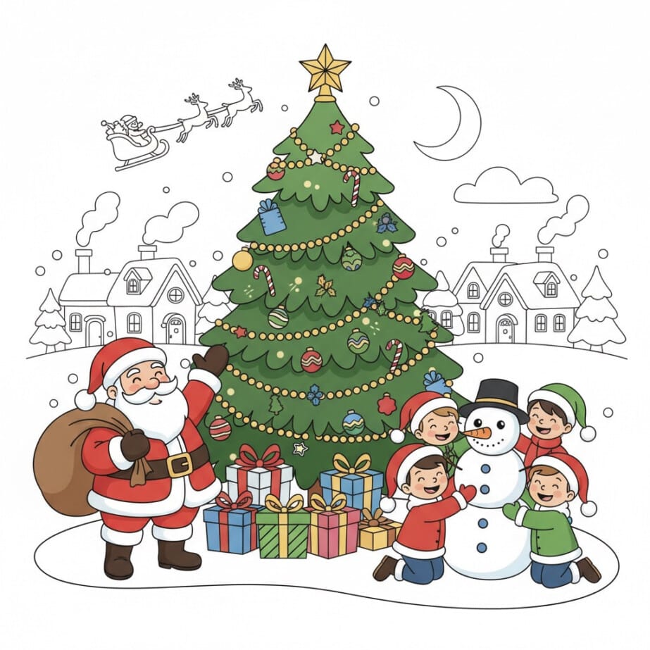 Christmas Coloring Page Free Printable 2