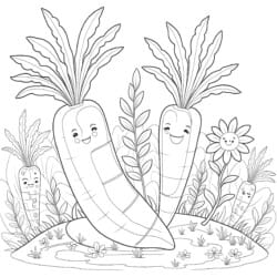 Carrot Coloring Page - Printable Coloring page