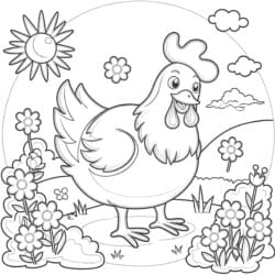 Chicken Color Page - Printable Coloring page
