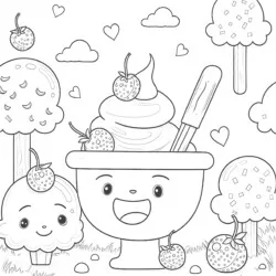 Coloring Icecream - Printable Coloring page