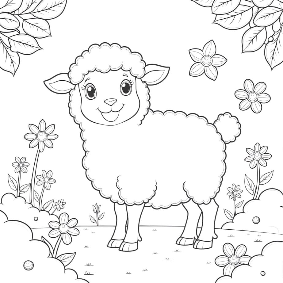 Coloring Page Of A Lamb