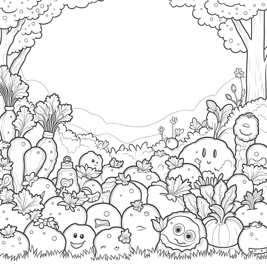 Coloring Page Of Vegetables
