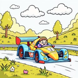 Racing Car Coloring Sheet - Origin image