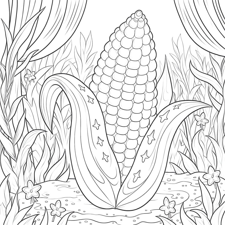 Corn Coloring Page