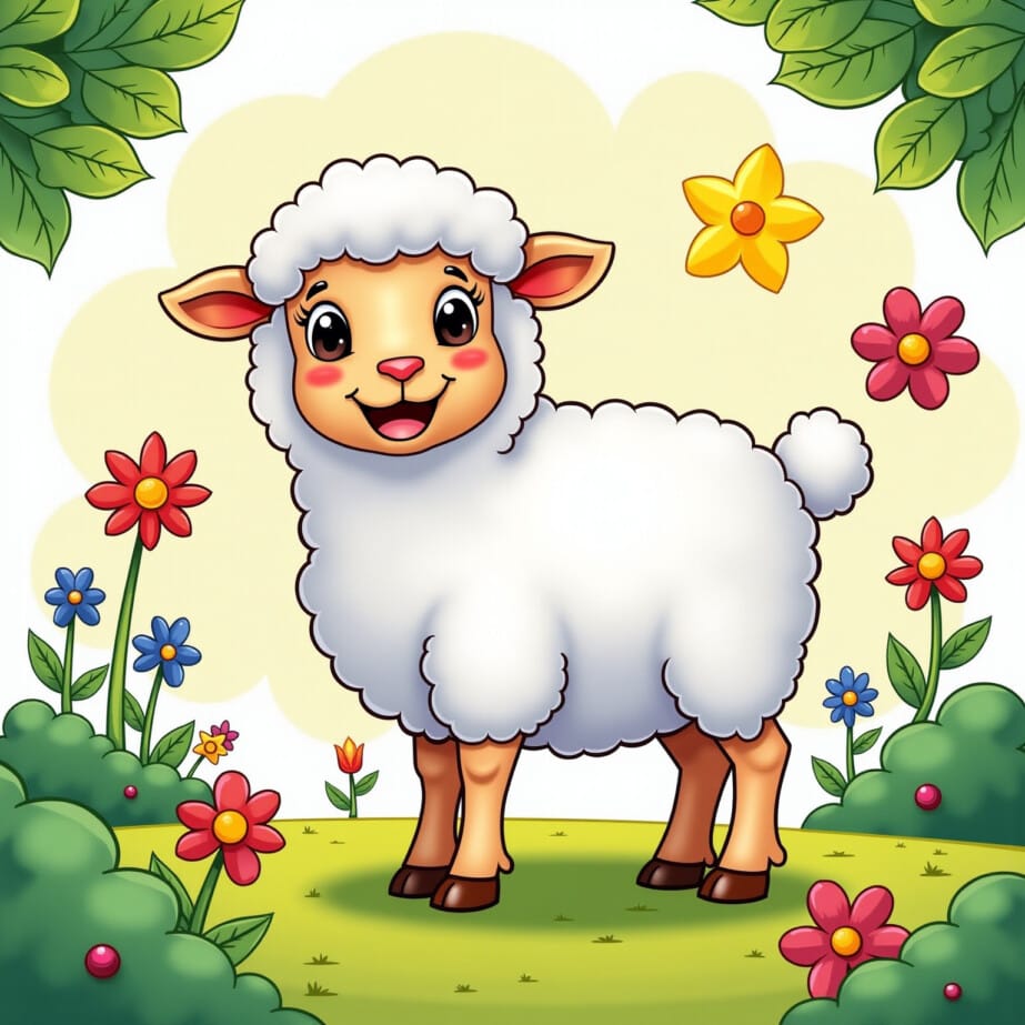 Coloring Page Of A Lamb 2