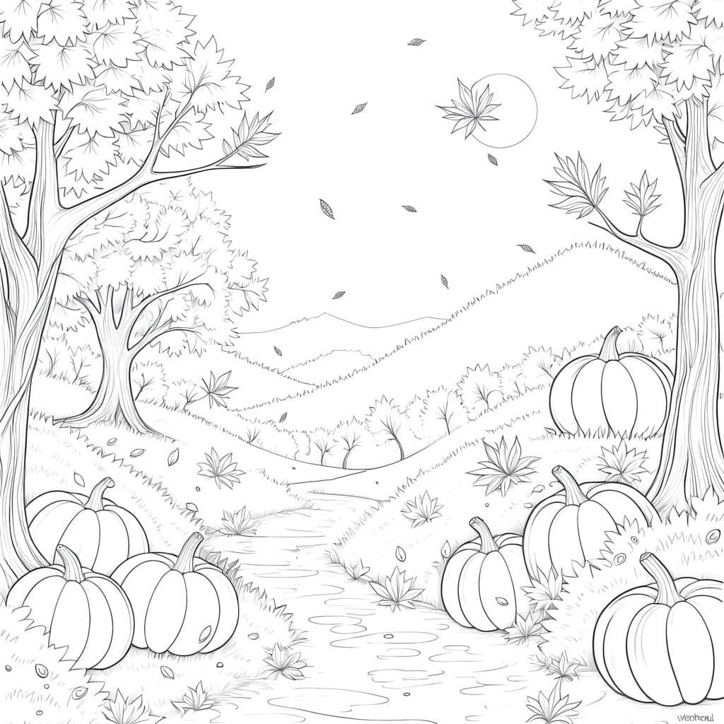 Coloring Sheet For Fall | Coloring Pages Mimi Panda