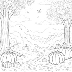 Fall Coloring For Adults - Printable Coloring page