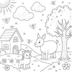 4 Seasons Coloring Page - Printable Coloring page