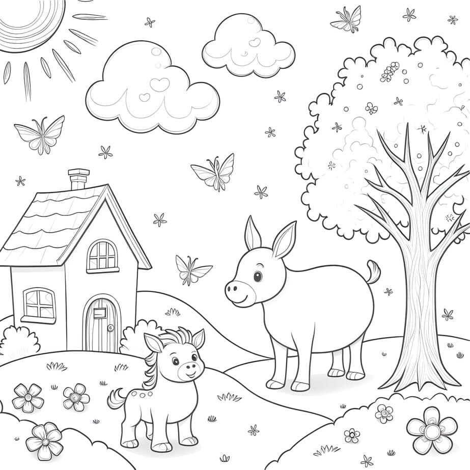 4 Seasons Coloring Page
