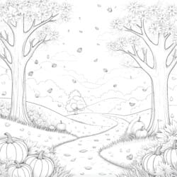 Coloring Autumn - Printable Coloring page