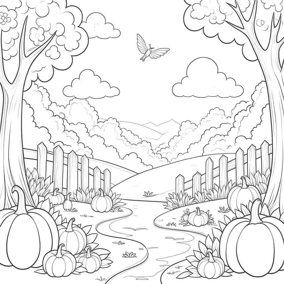 Fall Coloring Page For Kindergarten