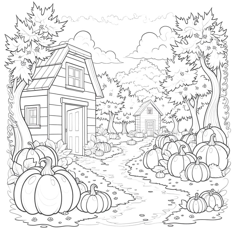 Fall Harvest Coloring Page