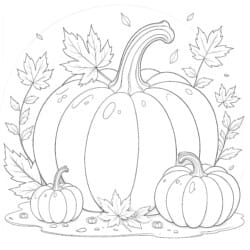 Fall Pumpkin Coloring Page - Printable Coloring page