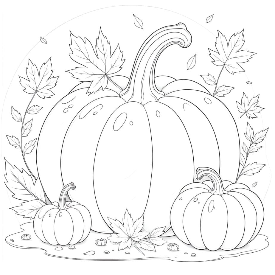 Fall Pumpkin Coloring Page