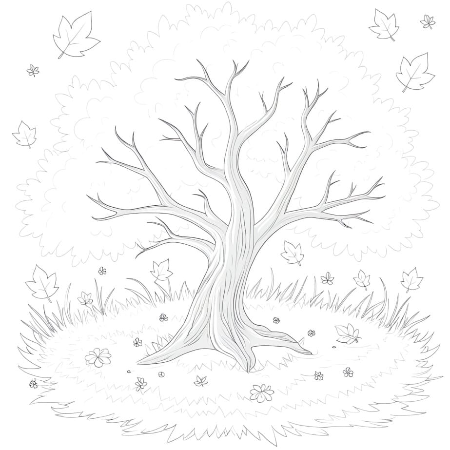 Fall Tree Coloring Page
