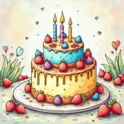 Birthday Cake Color Sheet - Origin image