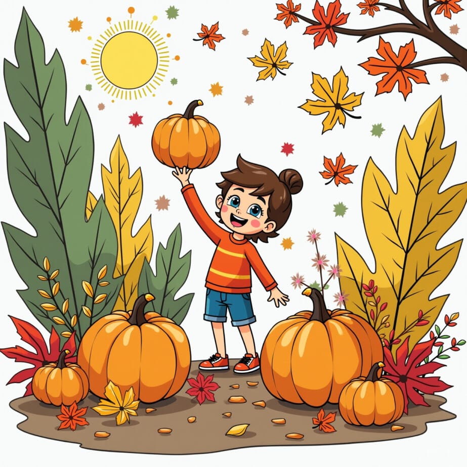 Free Printable Fall Coloring Page 2