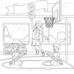 Basket Ball Coloring - Printable Coloring page