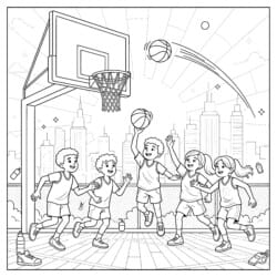 Basketball Color Sheet - Printable Coloring page