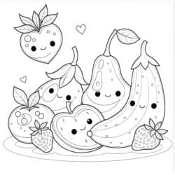 Coloring Sheet Fruit - Printable Coloring page