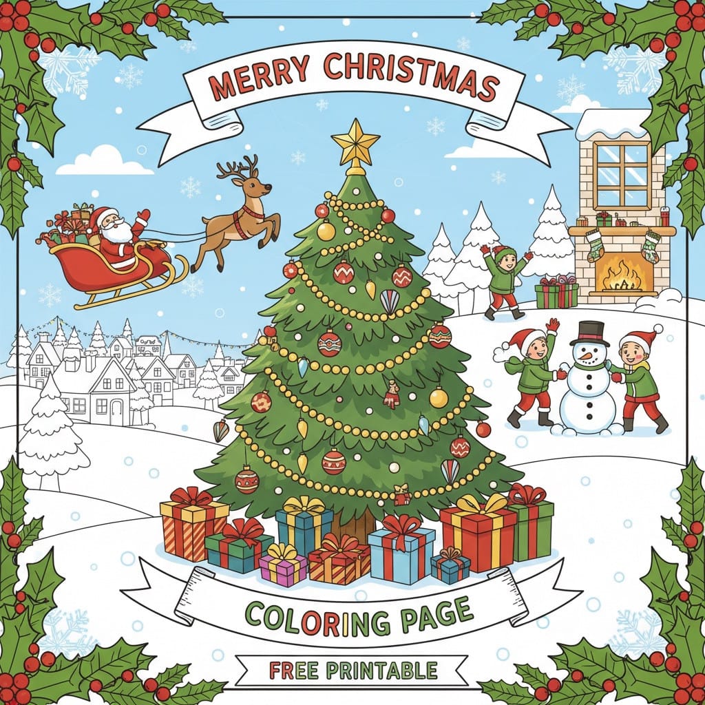 Free Printable Coloring Page Christmas | Coloring Pages Mimi Panda