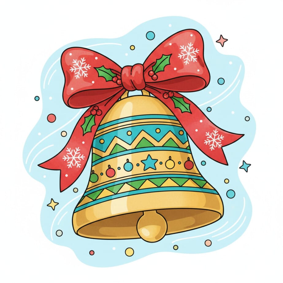Christmas Bell Coloring Page 2