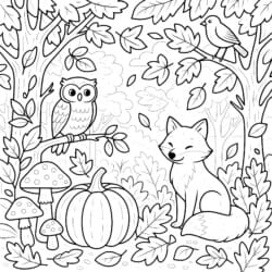 Autumn Colouring Sheet - Printable Coloring page
