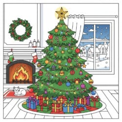 Xmas Tree Coloring Page - Origin image