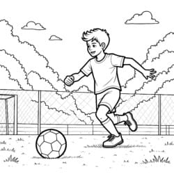 Soccer Colouring Sheet - Printable Coloring page