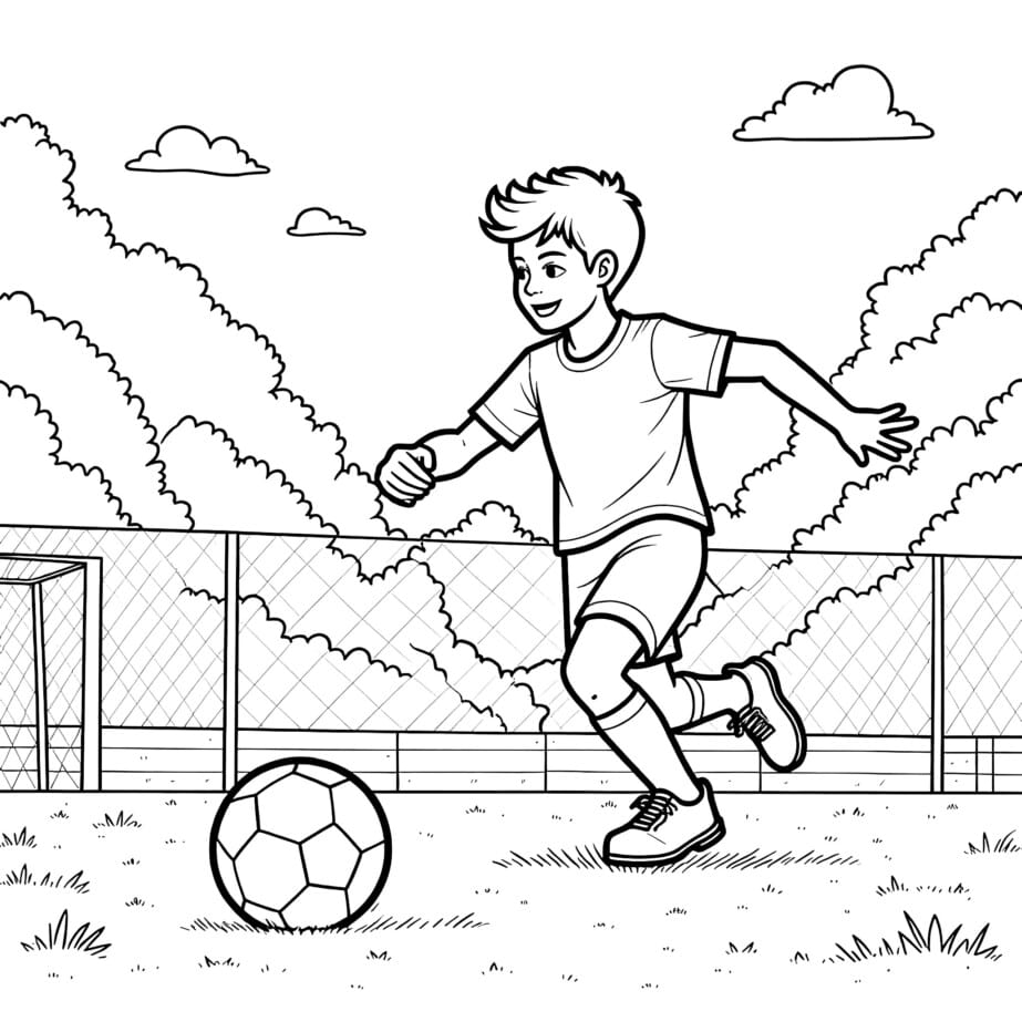 Soccer Colouring Sheet