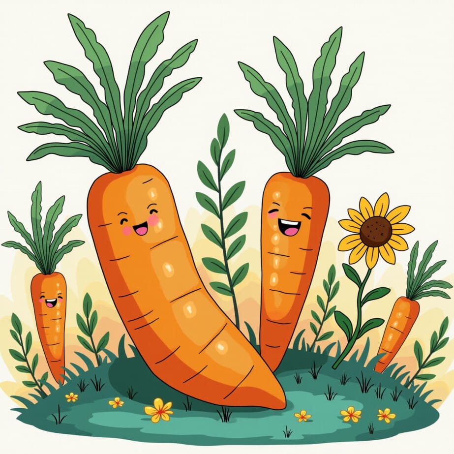 Carrot Coloring Page 2