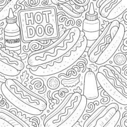Hot Dog Coloring Page - Printable Coloring page