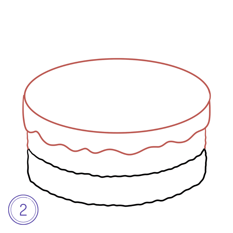 How to Draw a Cake Step 2